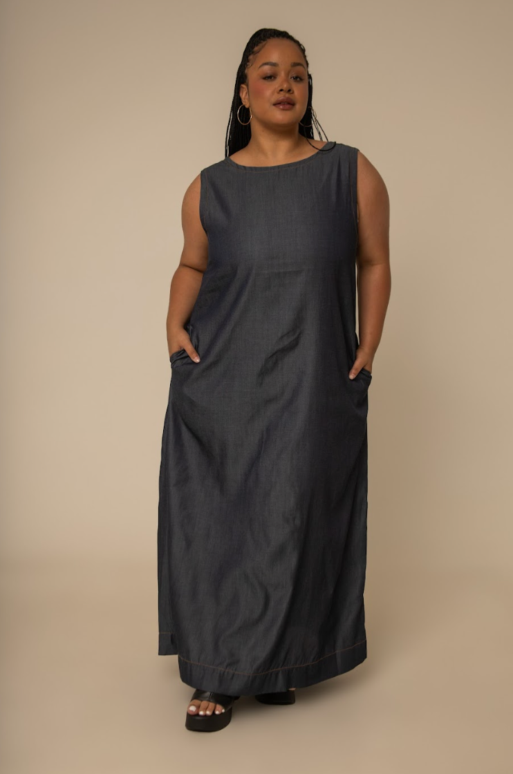 vestido sossego longo jeans