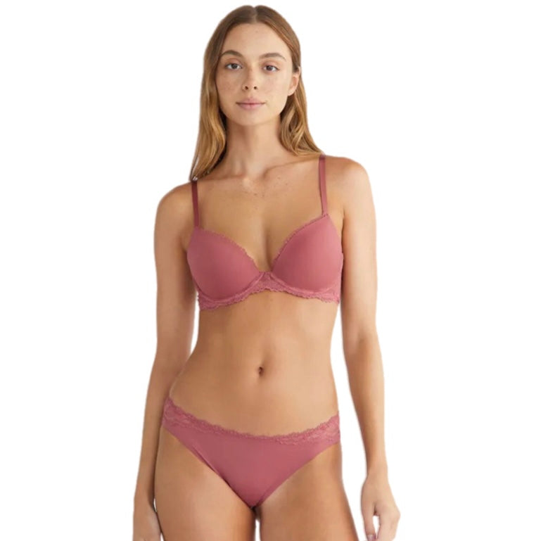 Calvin Klein Seductive Comfort Lotus Floral Push-Up T-Shirt Bra Raspberry Blush