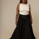 calça saia plissada collab frida & lela