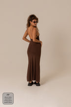 vestido kim | vestido com costas abertas e fenda