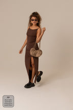 vestido kim | vestido com costas abertas e fenda