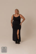 vestido kim | vestido com costas abertas e fenda