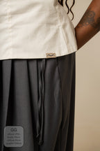 calça saia plissada collab frida & lela