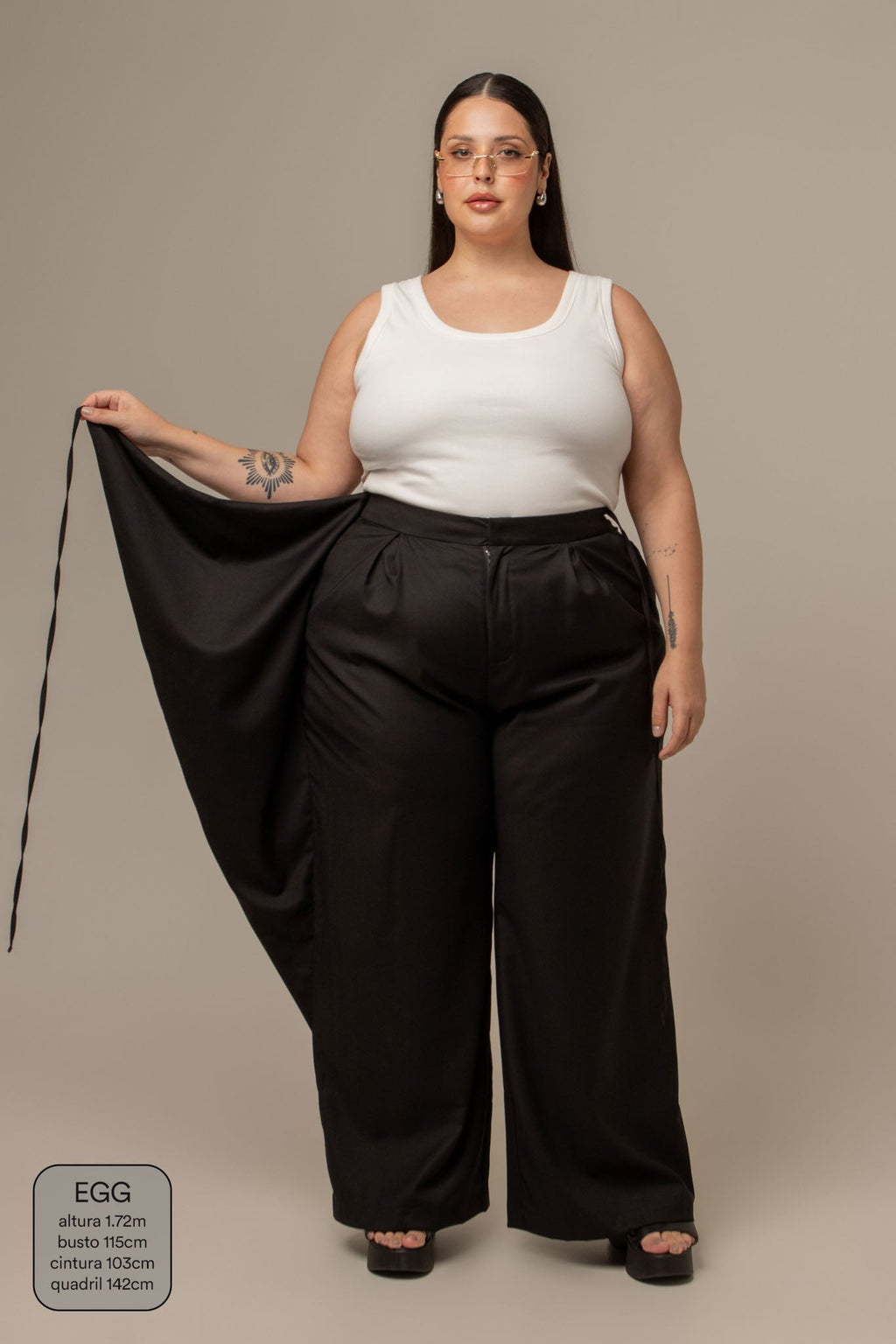 calça-saia de alfaiataria chefa