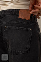 calça jeans ajustável wide midnight black