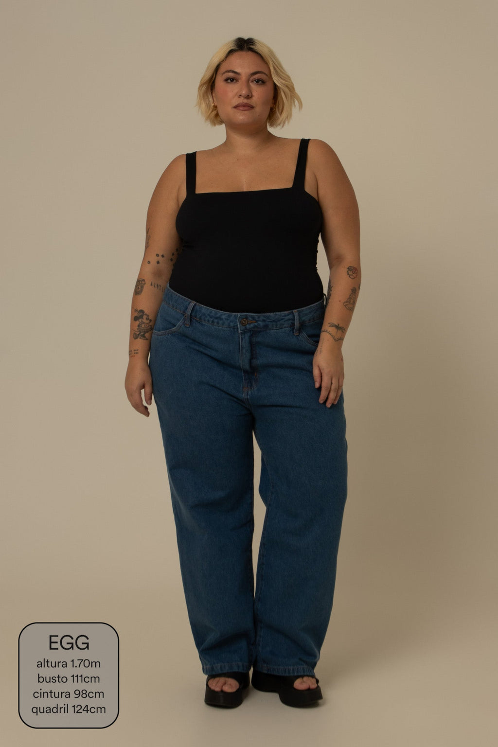 calça jeans ajustável mom denim blue