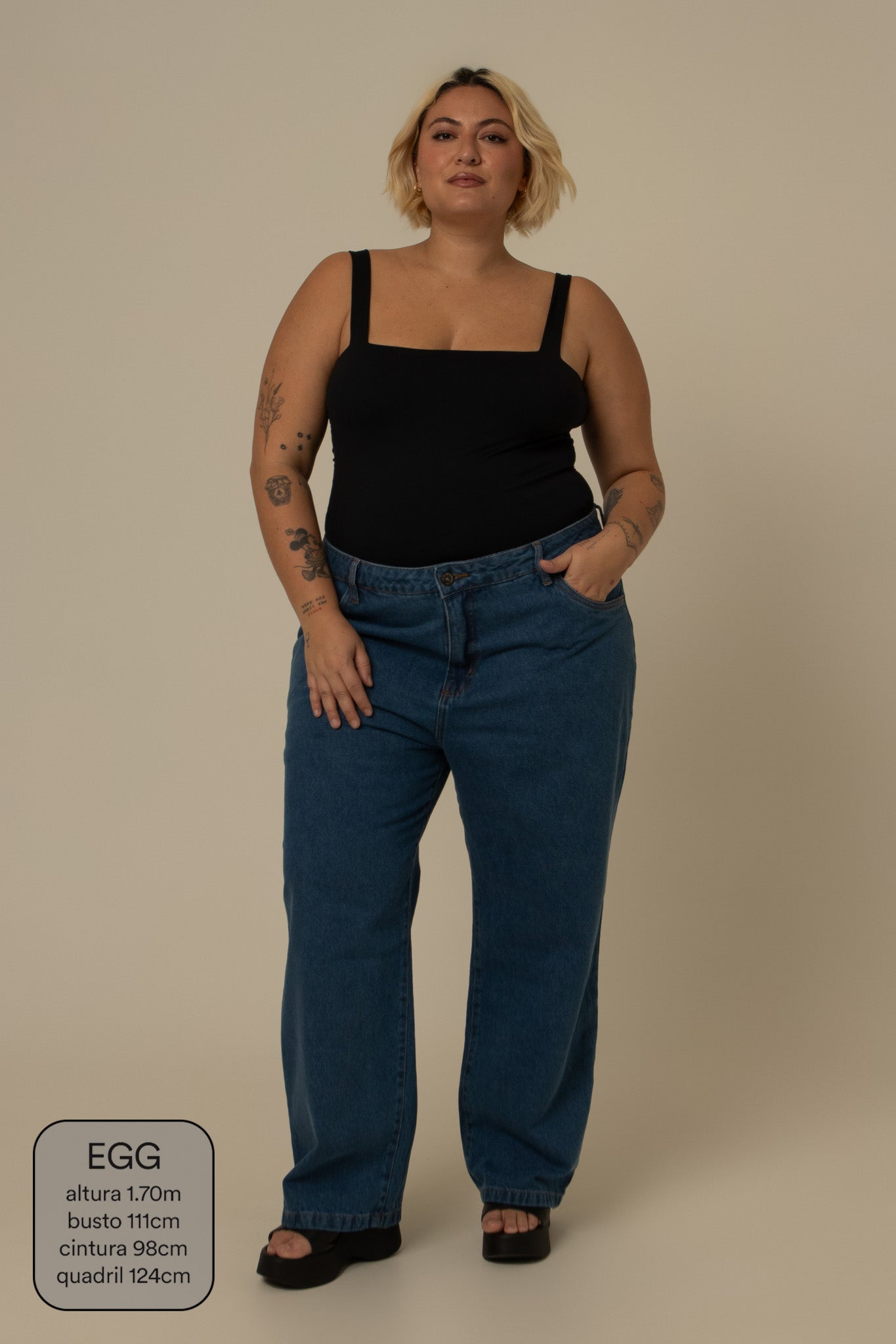 calça jeans ajustável mom denim blue