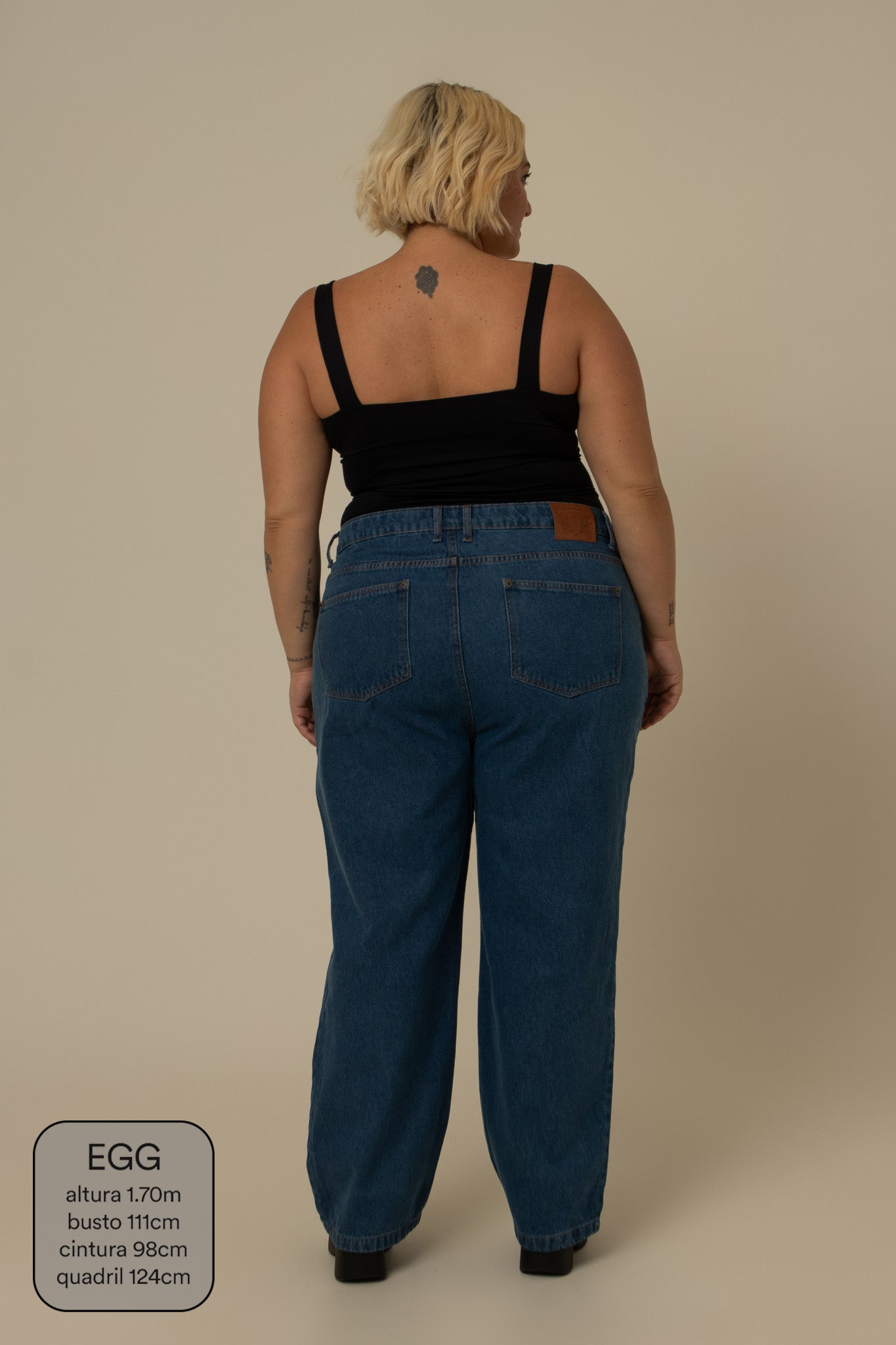 calça jeans ajustável mom denim blue