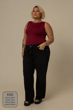 calça jeans ajustável mom midnight black