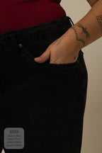 calça jeans ajustável mom midnight black