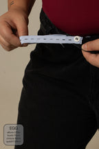 calça jeans ajustável mom midnight black