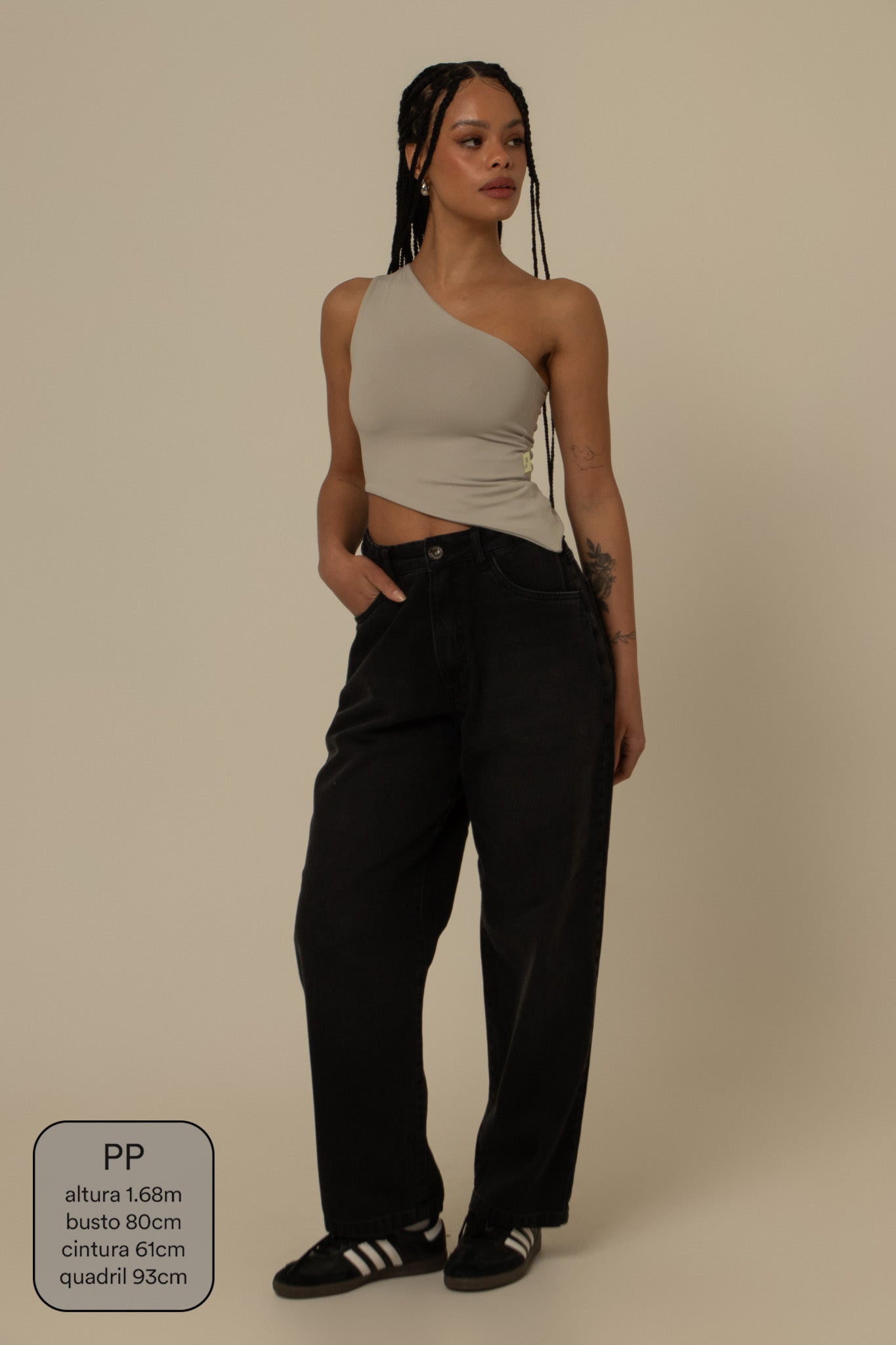 calça jeans ajustável mom midnight black