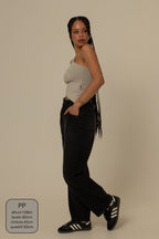 calça jeans ajustável mom midnight black