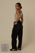 calça jeans ajustável mom midnight black