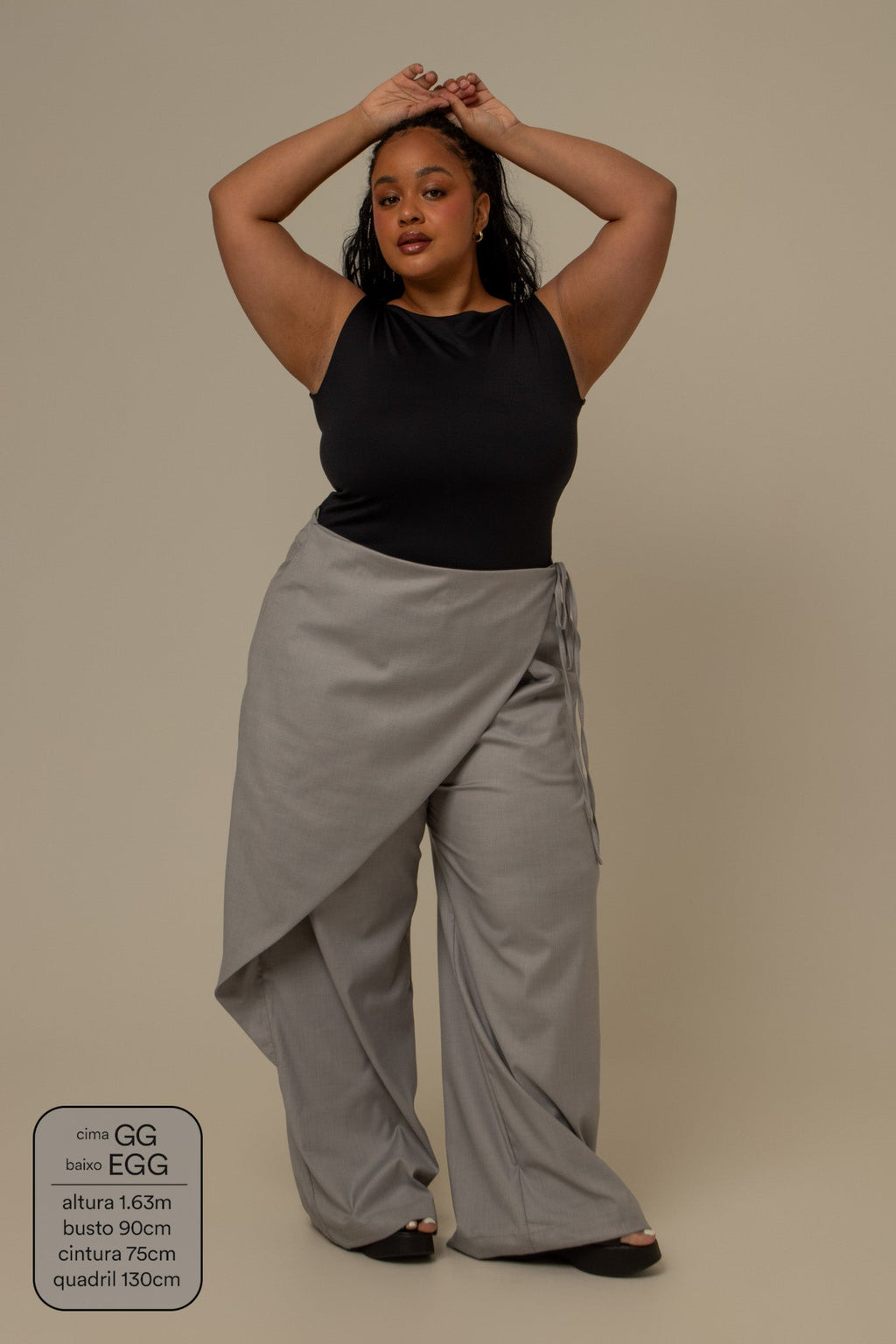 calça-saia de alfaiataria chefa