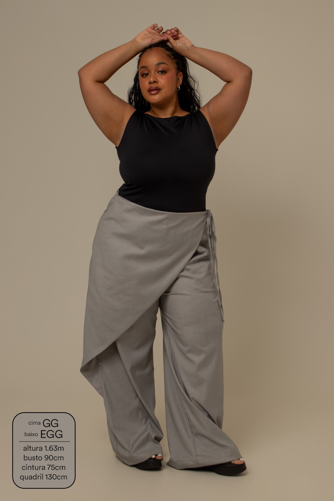 calça-saia de alfaiataria chefa