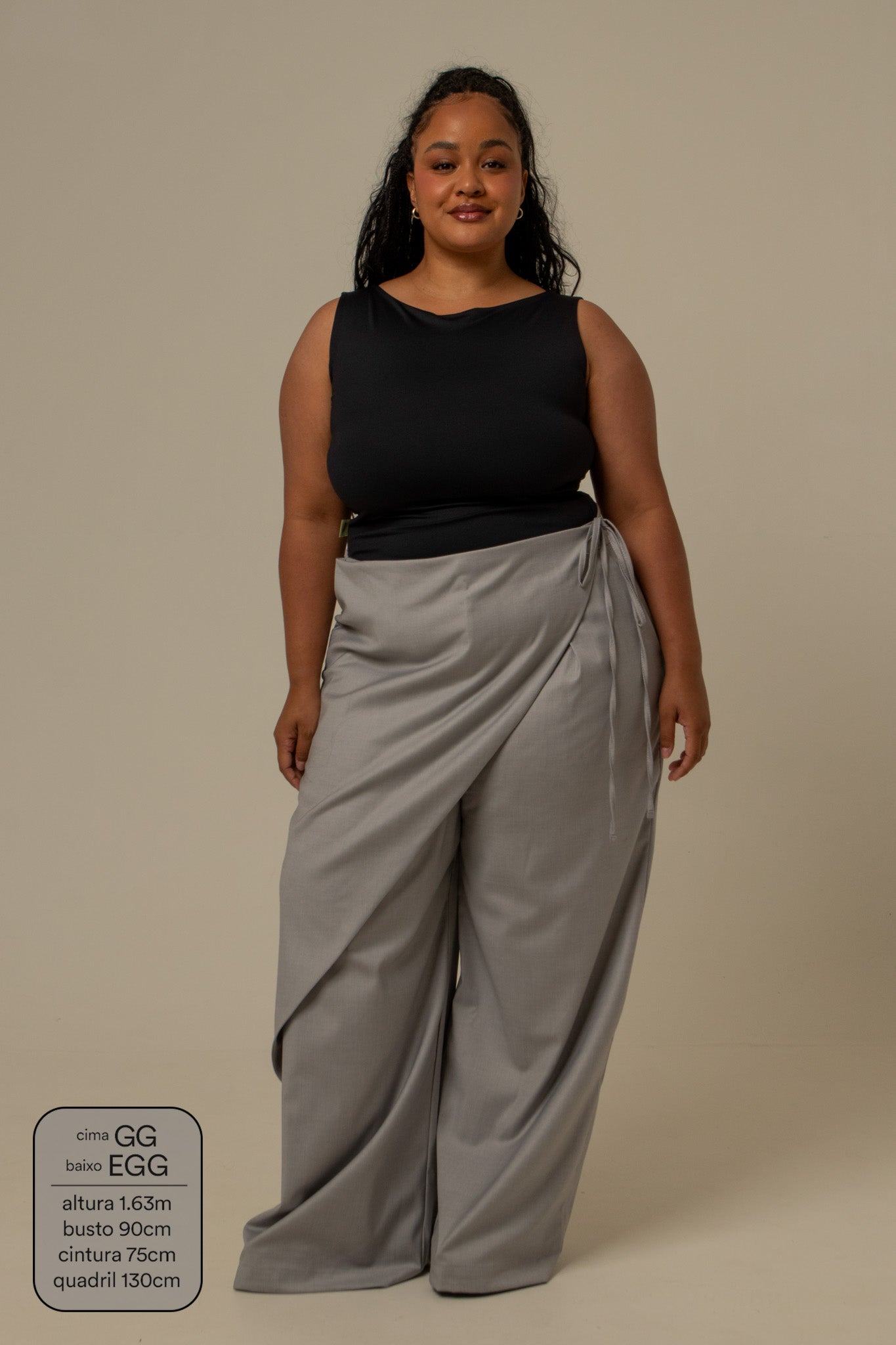 calça-saia de alfaiataria chefa