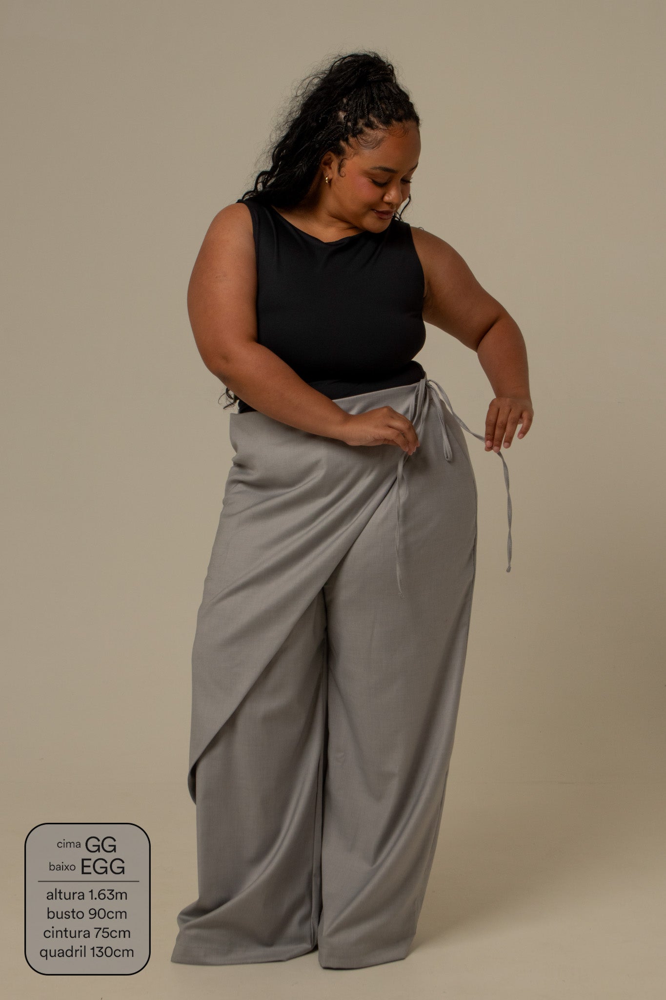 calça-saia de alfaiataria chefa