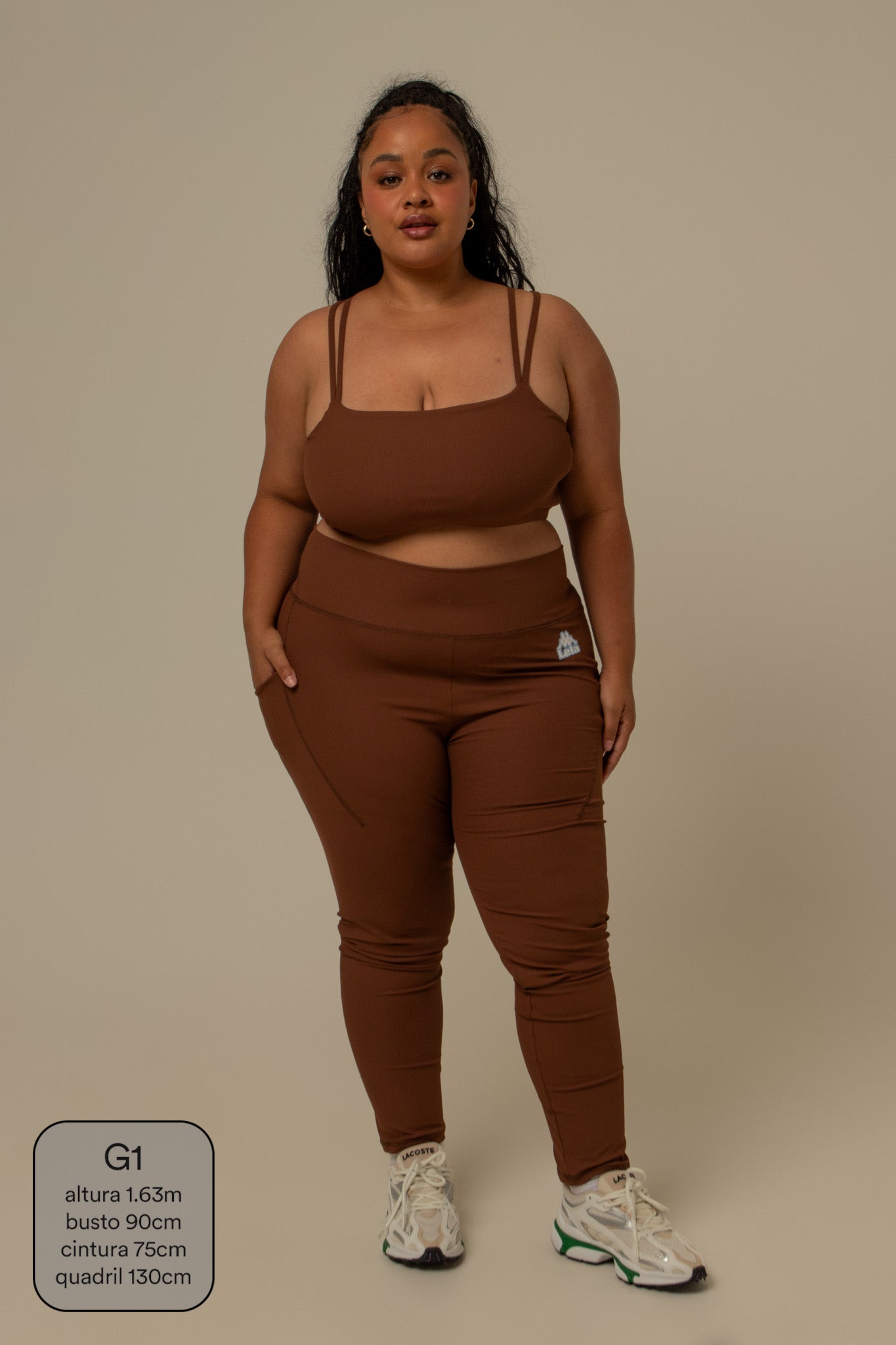 calça legging canelada gym lela & kappa