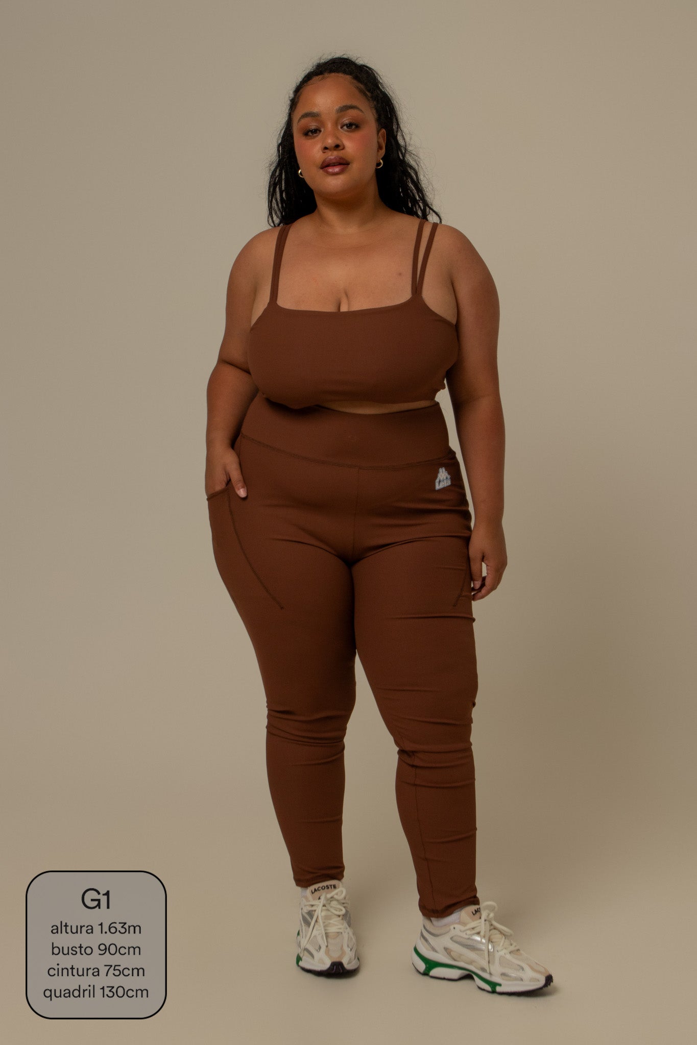 calça legging canelada gym lela & kappa