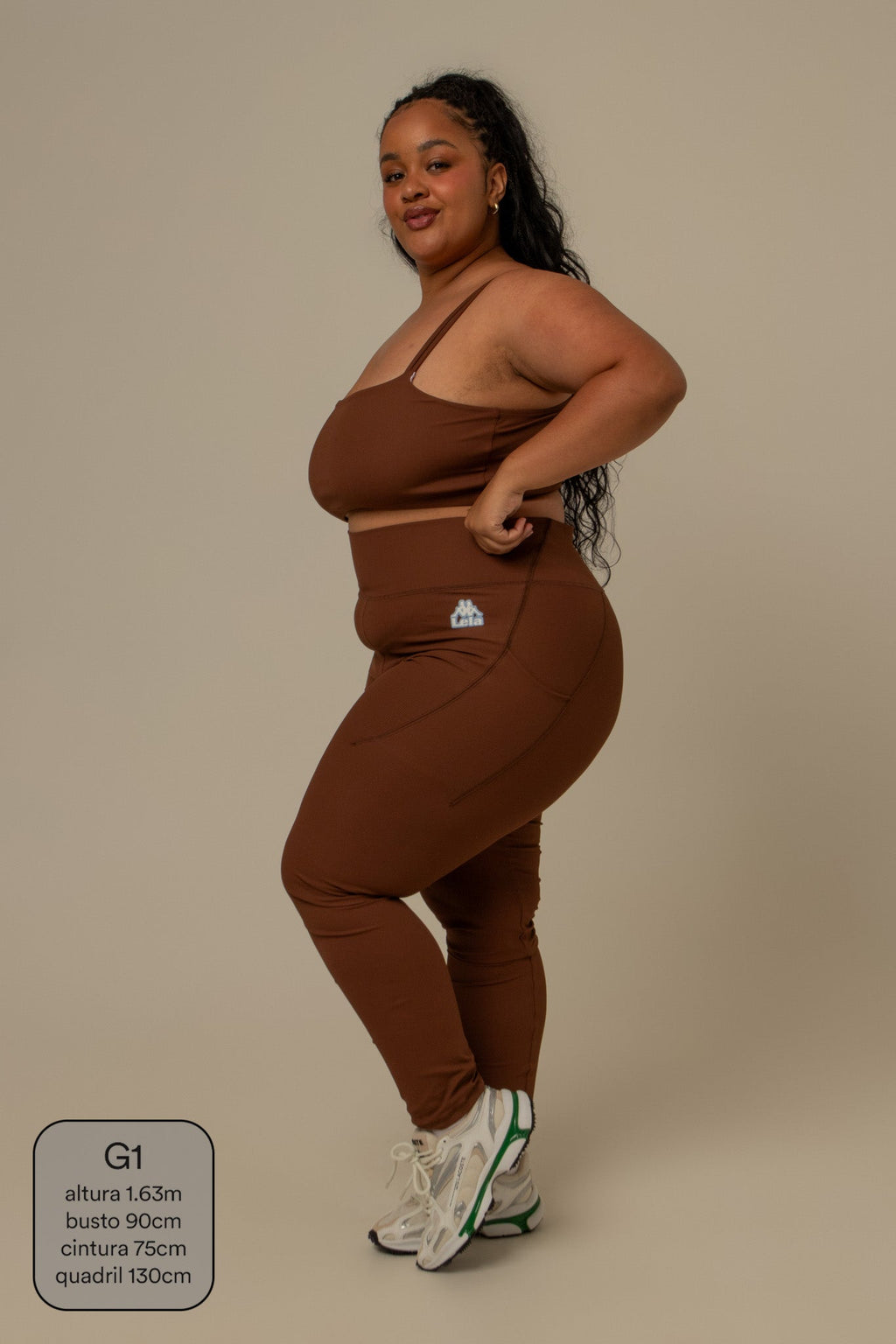 calça legging canelada gym lela & kappa