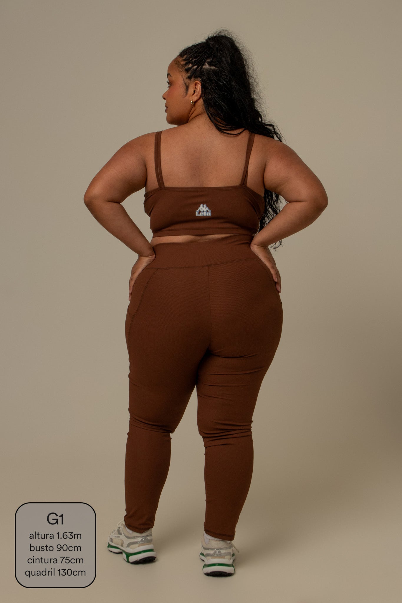 calça legging canelada gym lela & kappa