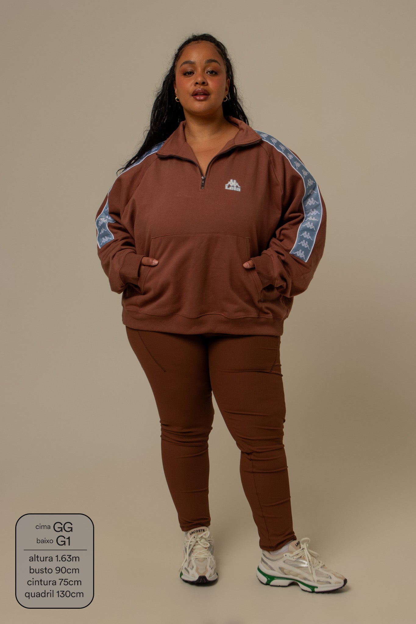 calça legging canelada gym lela & kappa