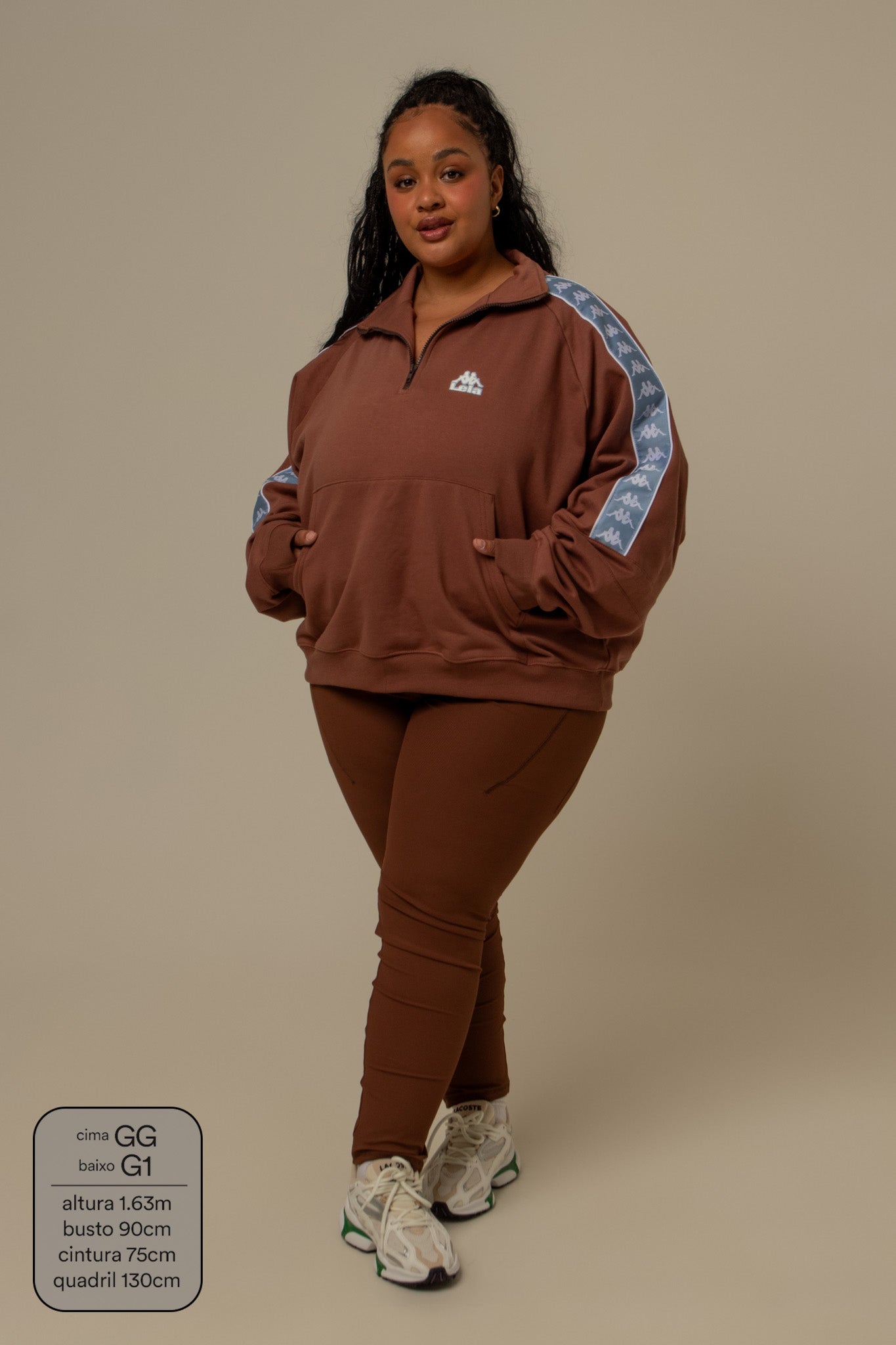 calça legging canelada gym lela & kappa