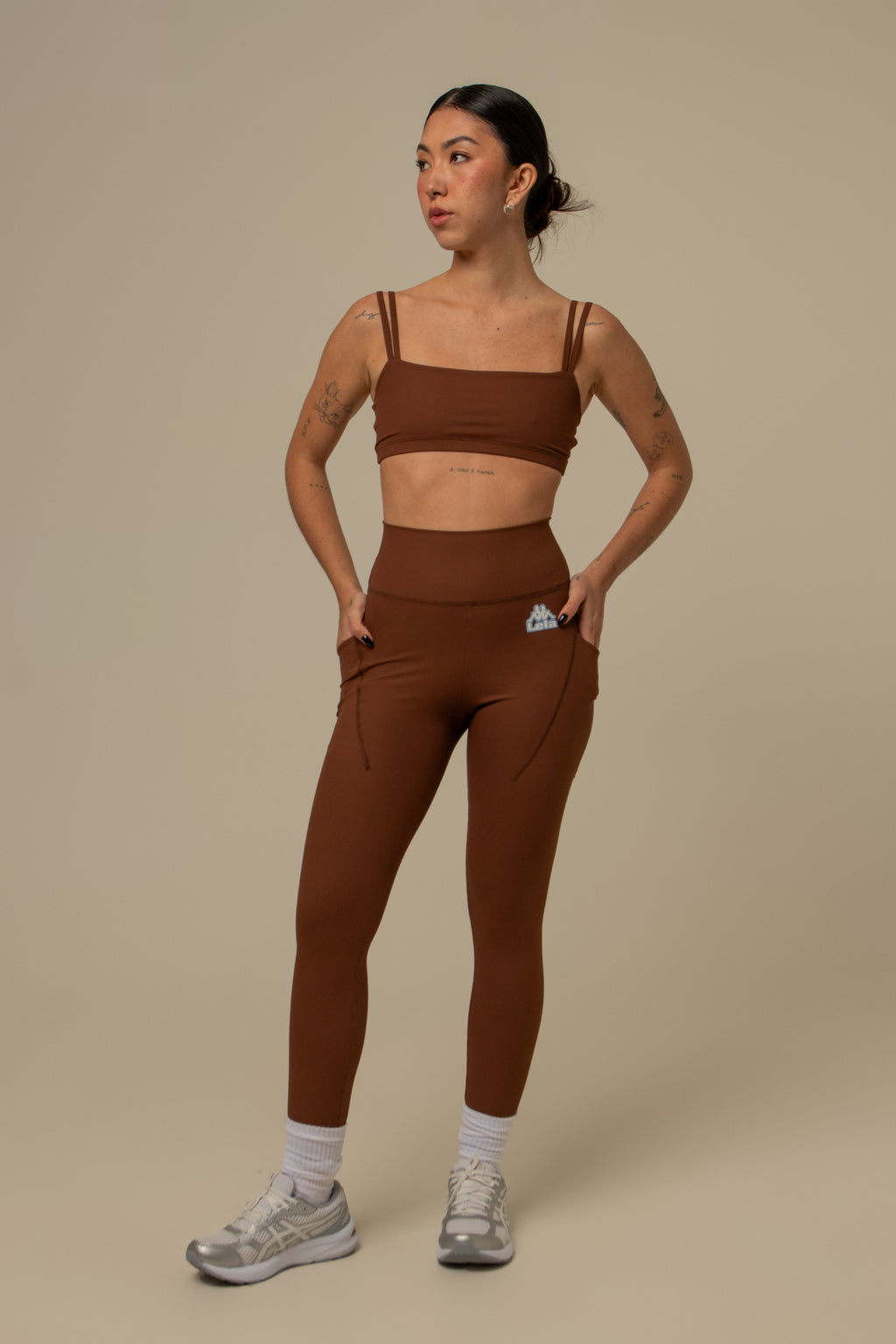 calça legging canelada gym lela & kappa