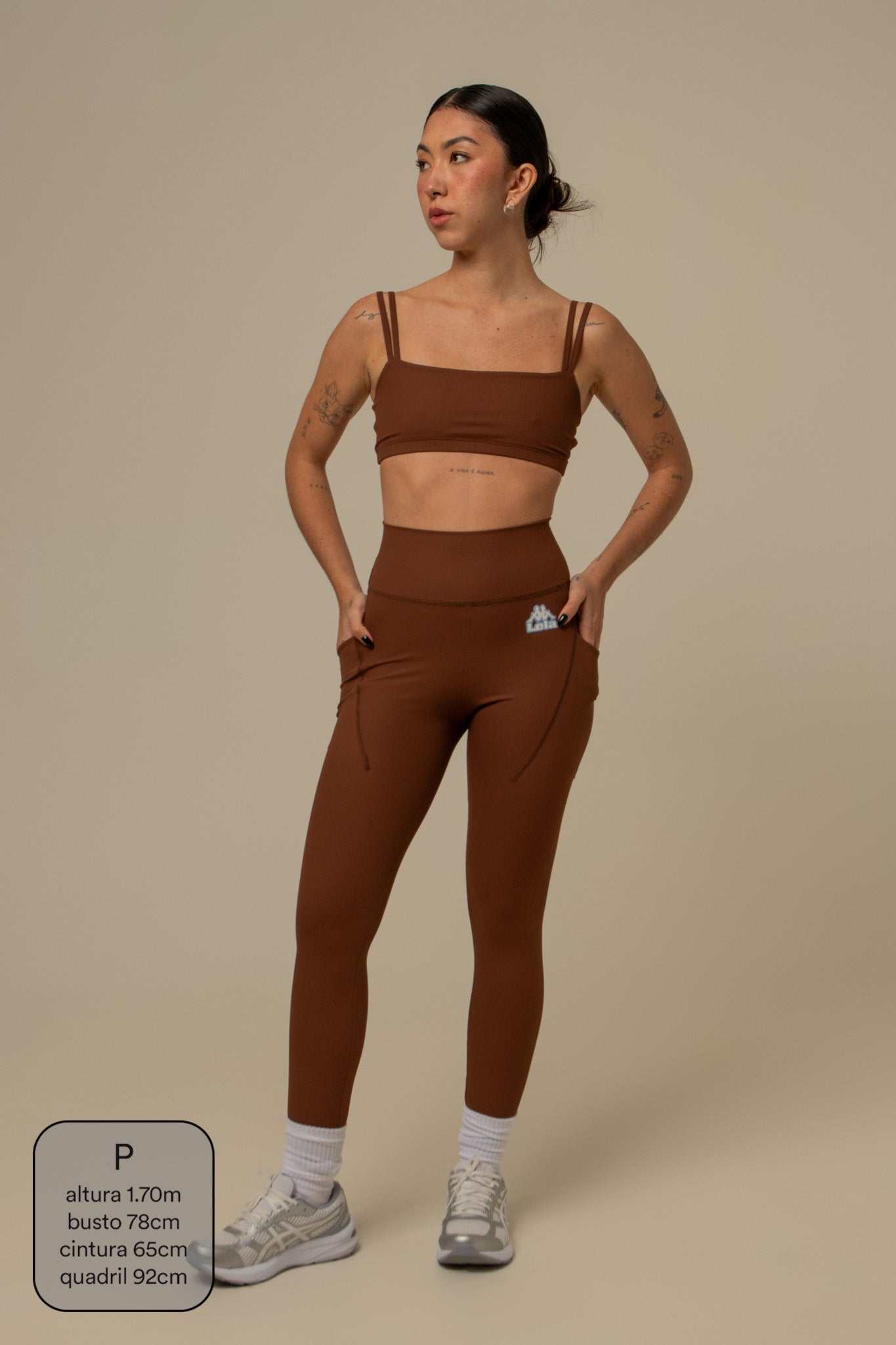 calça legging canelada gym lela & kappa
