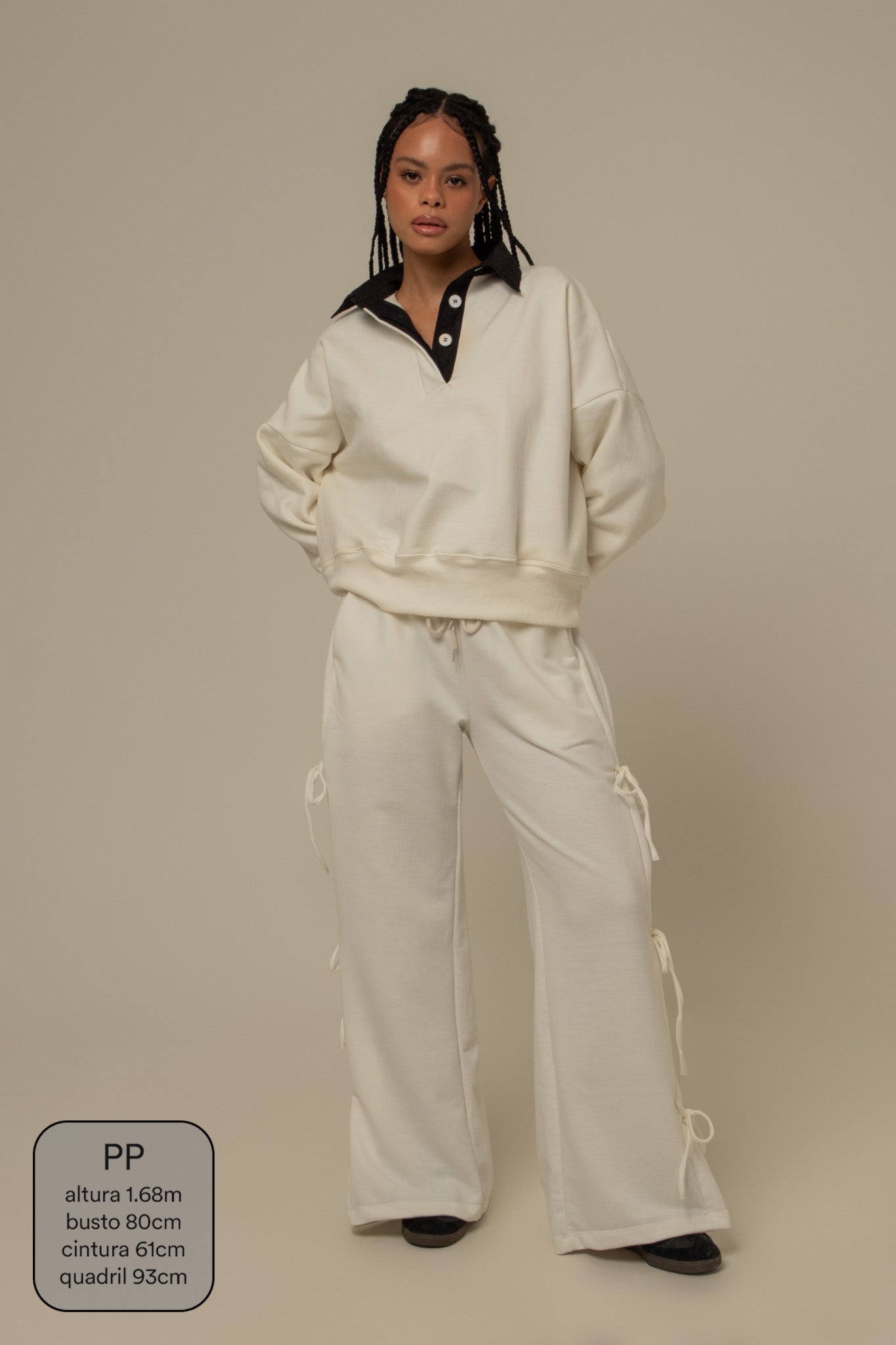 calça de moletom cozy wide lacinho