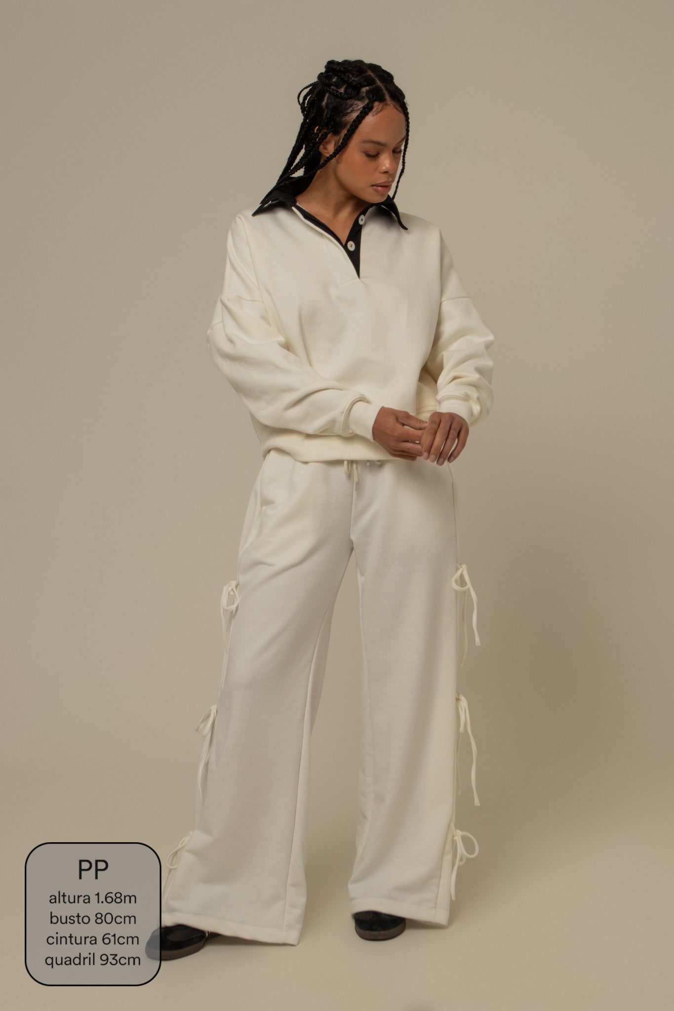 calça de moletom cozy wide lacinho