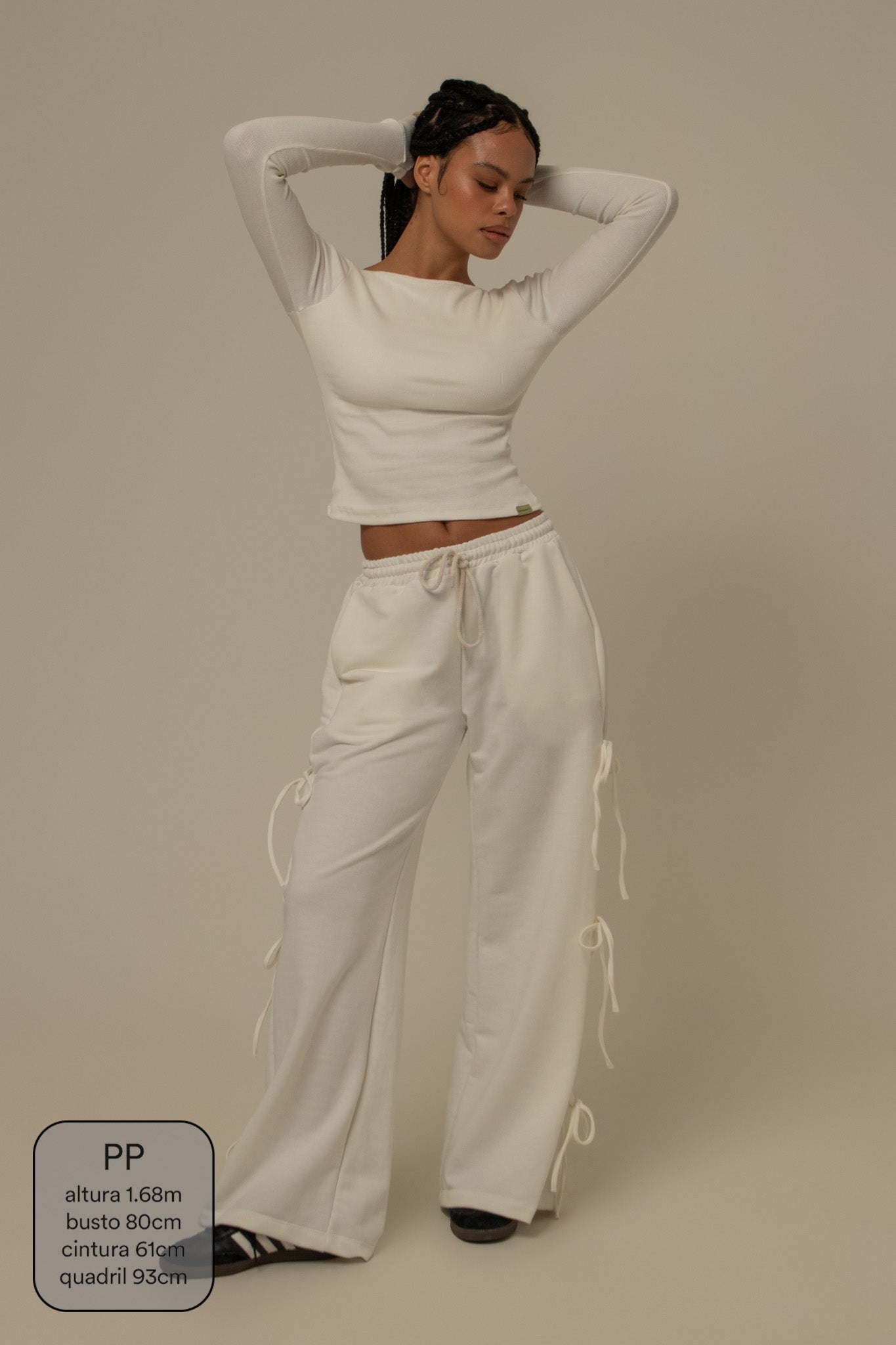 calça de moletom cozy wide lacinho