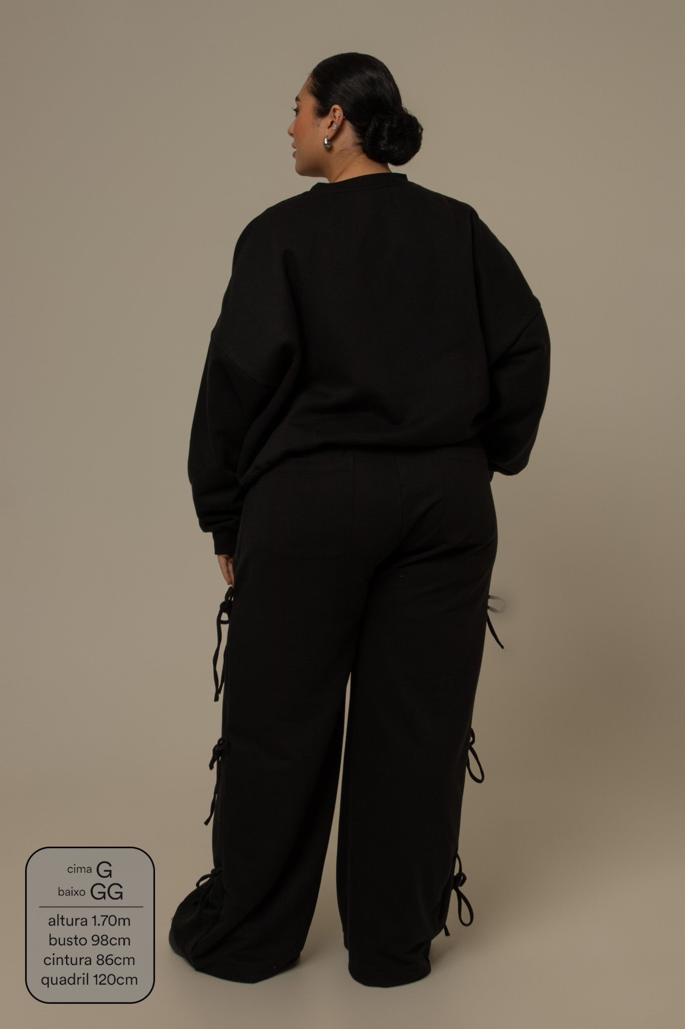 calça de moletom cozy wide lacinho