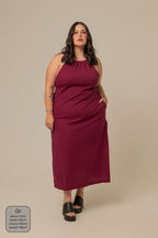 vestido comfy | vestido costas abertas com fenda lateral