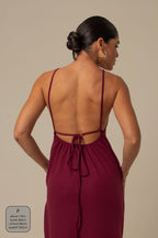 vestido comfy | vestido costas abertas com fenda lateral