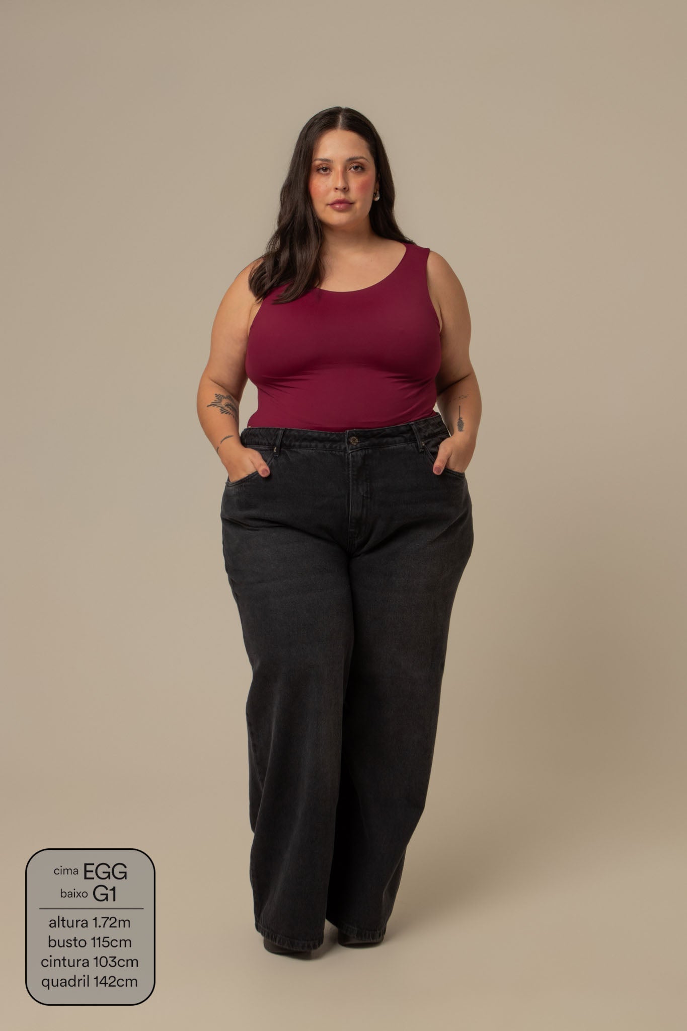 calça jeans ajustável wide midnight black