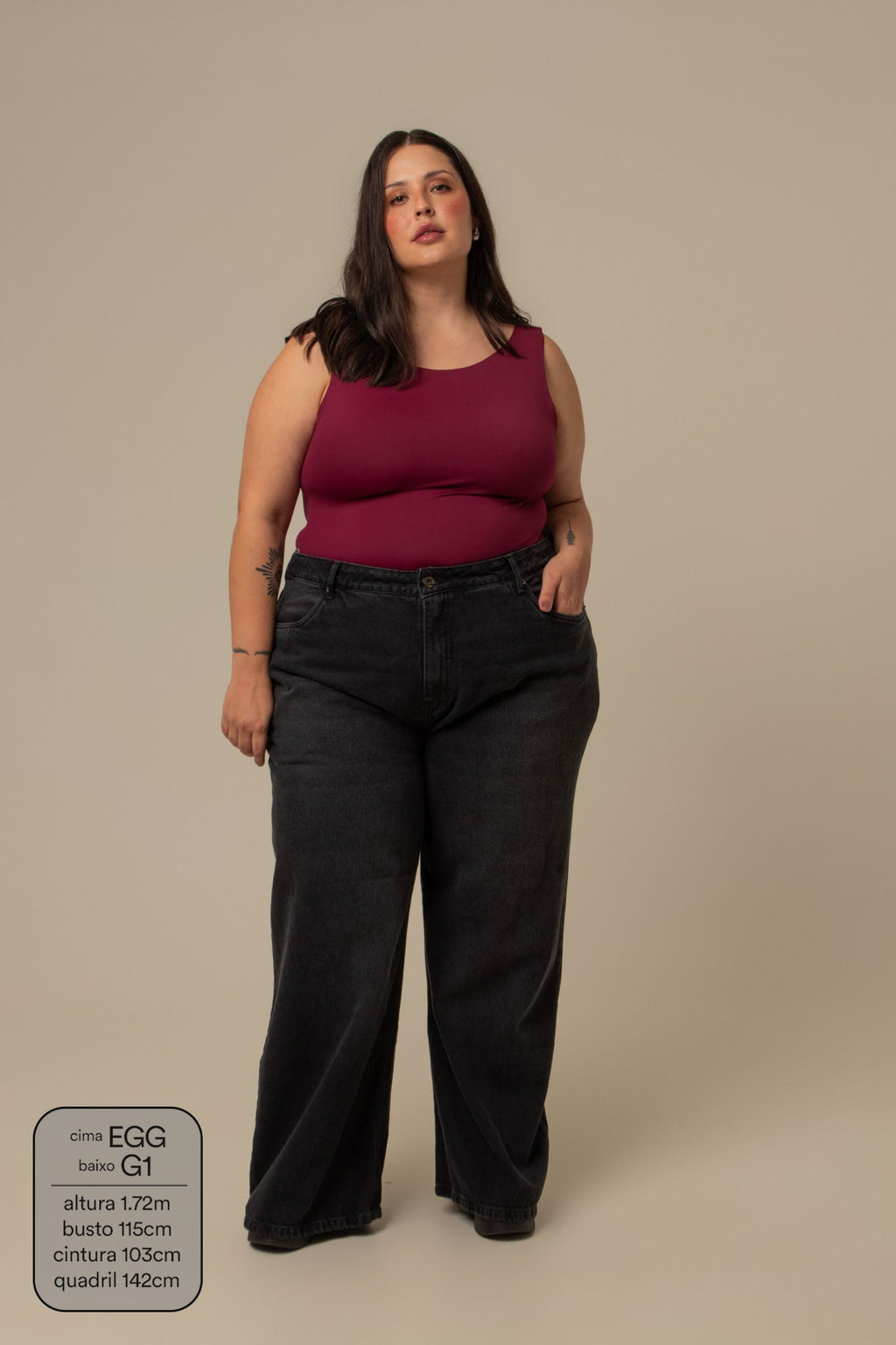 calça jeans ajustável wide midnight black