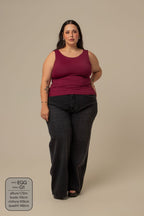 calça jeans ajustável wide midnight black