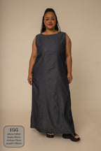 vestido sossego longo jeans