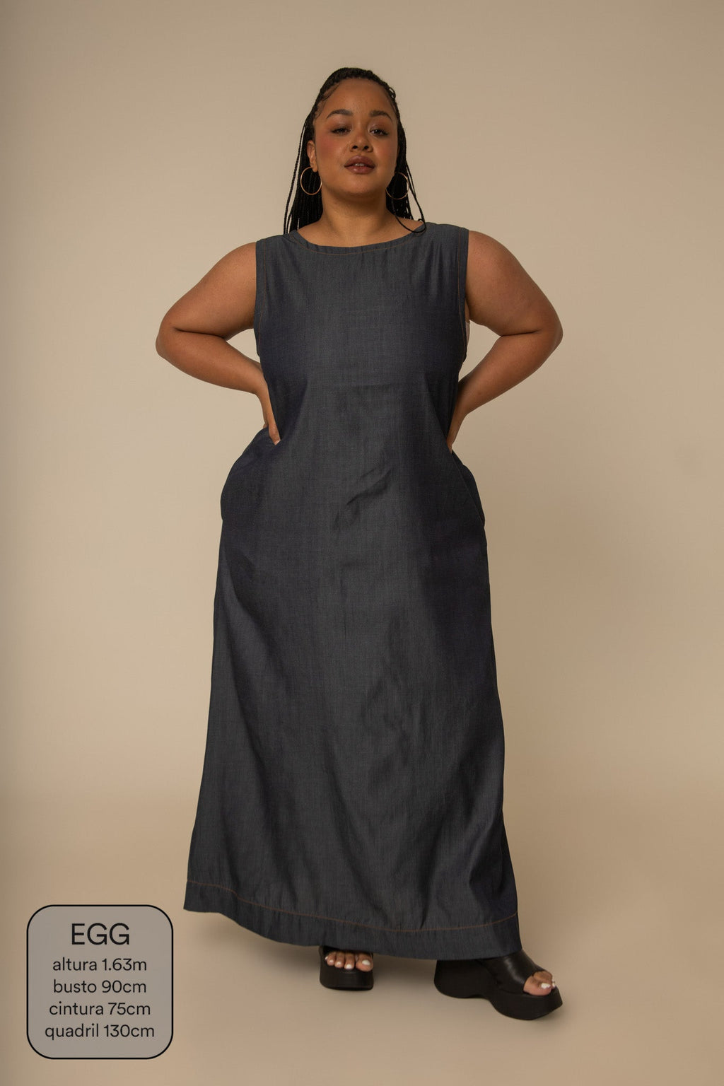 vestido sossego longo jeans