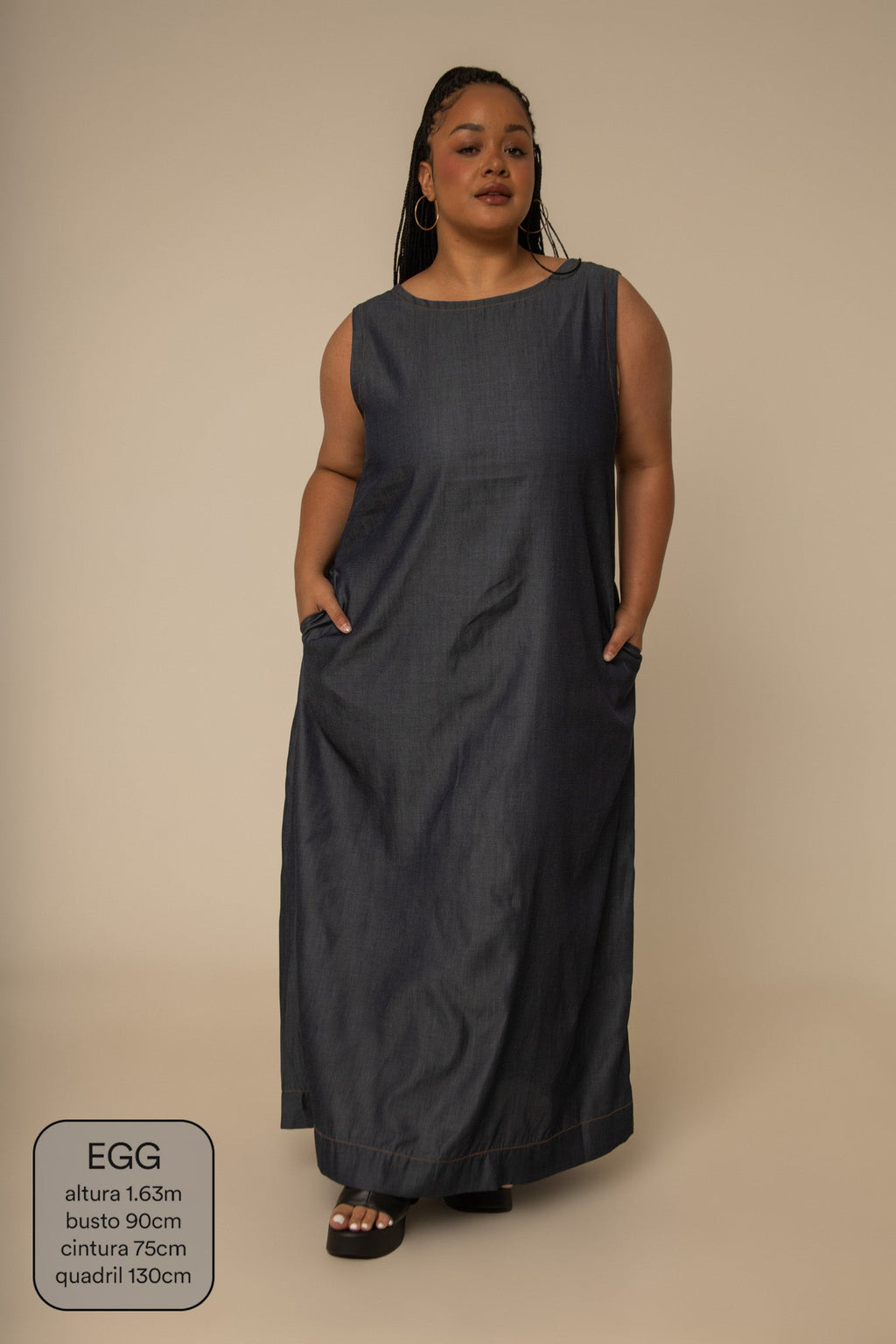 vestido sossego longo jeans