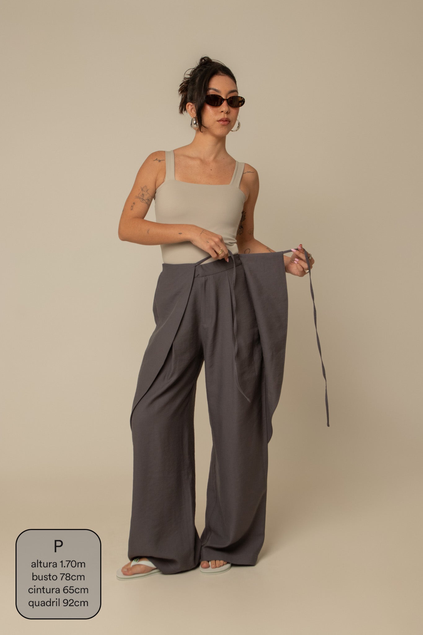calça guapa | calça alfaiataria amarração