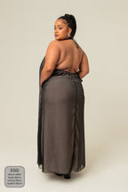 vestido festa comfy | vestido longo frente única