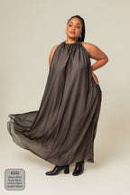 vestido festa comfy | vestido longo frente única