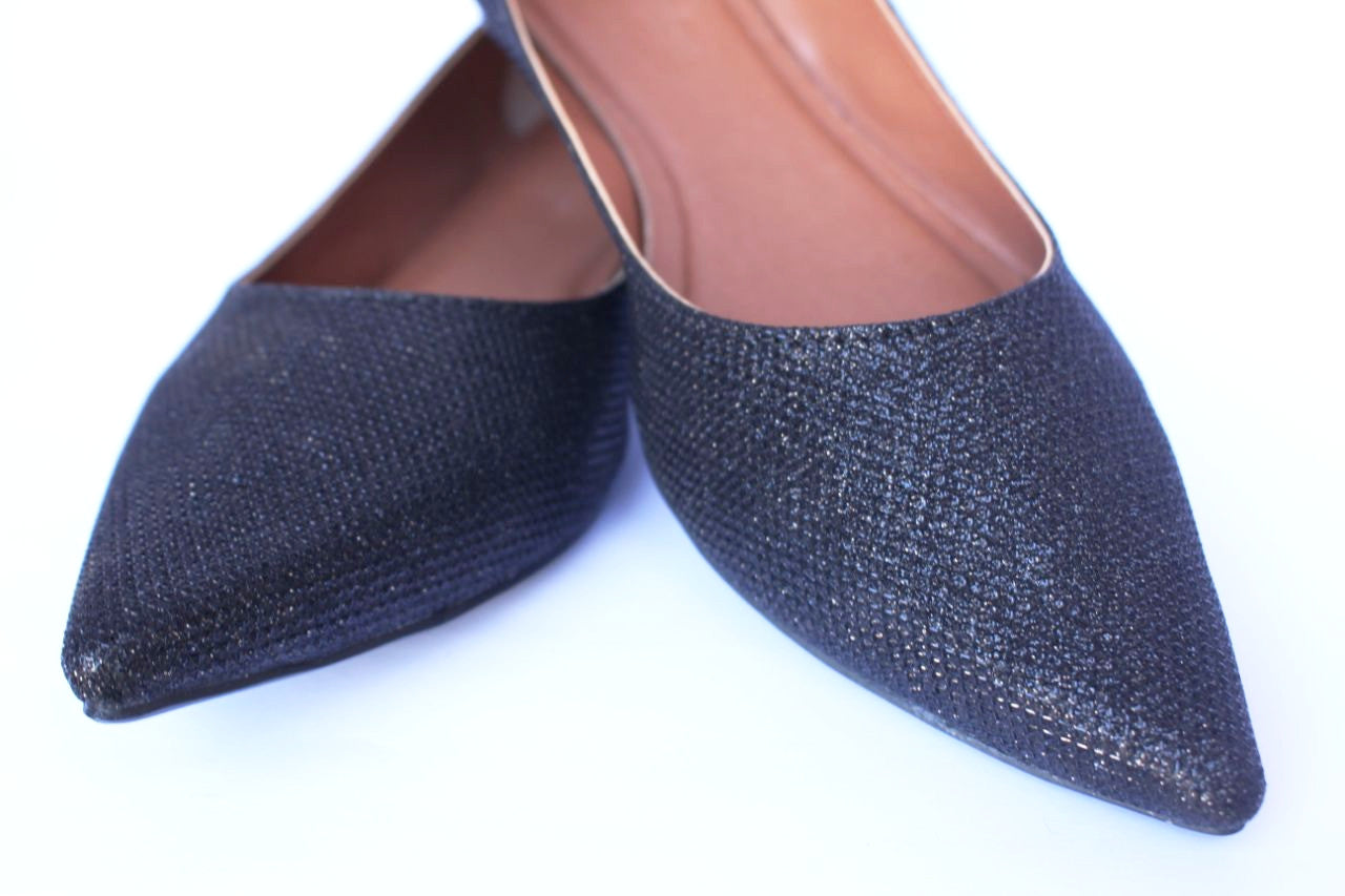 Sapatilha Preta Brilhosa