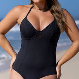 Maiô Modelador Meia Taça Strappy com Bojo Removível Preto