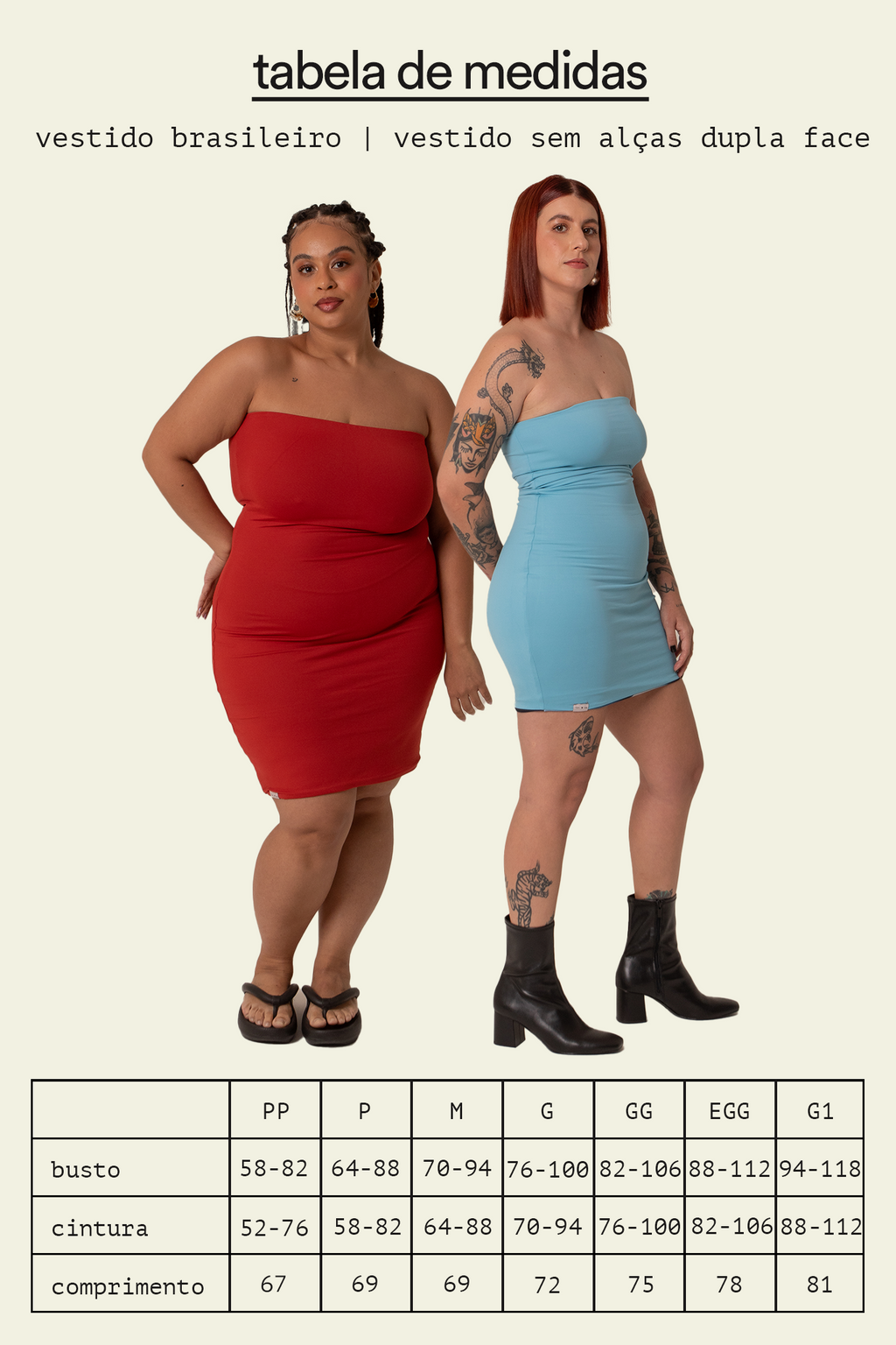 vestido brasileiro | vestido sem alças dupla face